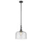 Bell Mini Pendant shown in the Oil Rubbed Bronze finish with a Seedy shade