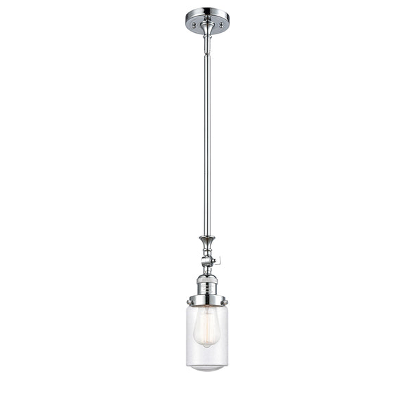 Dover Mini Pendant shown in the Polished Chrome finish with a Seedy shade
