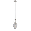 Geneseo Mini Pendant shown in the Polished Nickel finish with a Clear Crackled shade