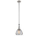 Fulton Mini Pendant shown in the Polished Nickel finish with a Clear shade