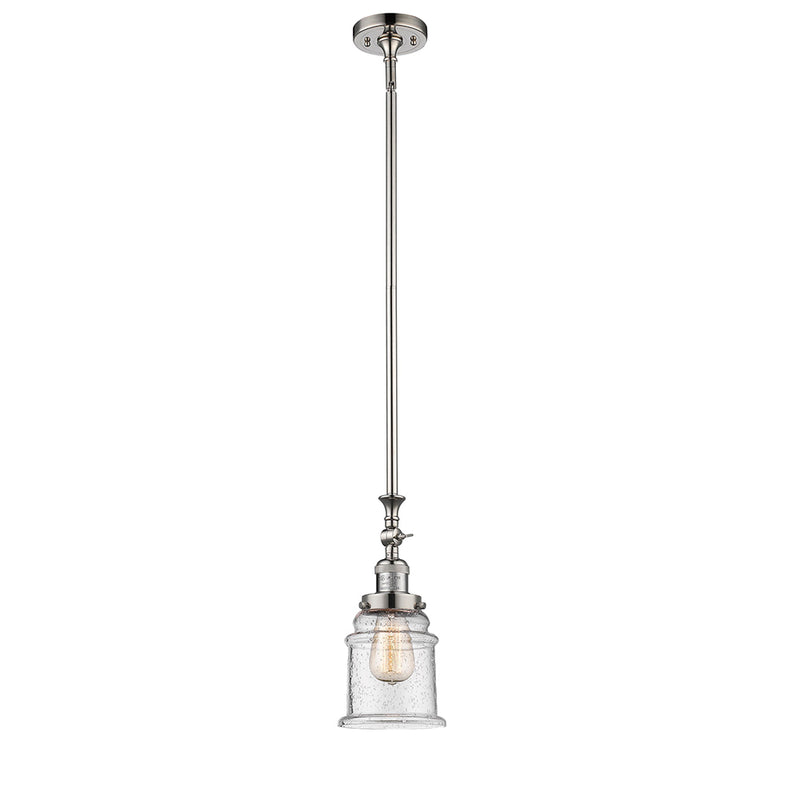 Canton Mini Pendant shown in the Polished Nickel finish with a Seedy shade