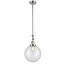 Beacon Mini Pendant shown in the Polished Nickel finish with a Clear shade