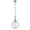 Beacon Mini Pendant shown in the Polished Nickel finish with a Clear shade