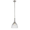 Seneca Falls Mini Pendant shown in the Polished Nickel finish with a Clear Halophane shade