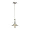 Halophane Mini Pendant shown in the Polished Nickel finish with a Clear Halophane shade