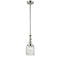 Colton Mini Pendant shown in the Polished Nickel finish with a Clear Halophane shade