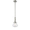 Olean Mini Pendant shown in the Polished Nickel finish with a Seedy shade