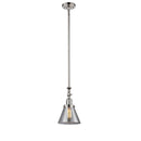 Cone Mini Pendant shown in the Polished Nickel finish with a Plated Smoke shade