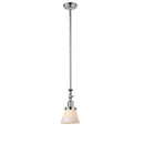 Cone Mini Pendant shown in the Polished Nickel finish with a Matte White shade