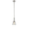 Cone Mini Pendant shown in the Polished Nickel finish with a Clear shade