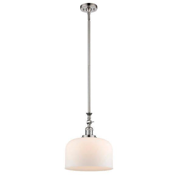 Bell Mini Pendant shown in the Polished Nickel finish with a Matte White shade