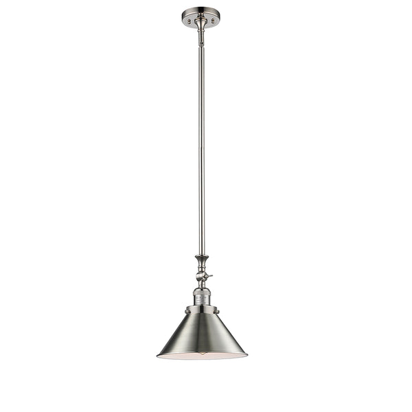 Briarcliff Mini Pendant shown in the Polished Nickel finish with a Polished Nickel shade