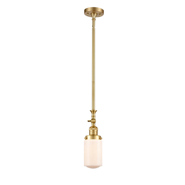 Dover Mini Pendant shown in the Satin Gold finish with a Matte White shade