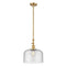 Bell Mini Pendant shown in the Satin Gold finish with a Seedy shade