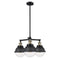 Hampden Chandelier shown in the Matte Black finish with a Clear shade