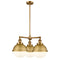 Hampden Chandelier shown in the Brushed Brass finish with a Matte White shade