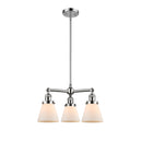 Cone Chandelier shown in the Polished Chrome finish with a Matte White shade