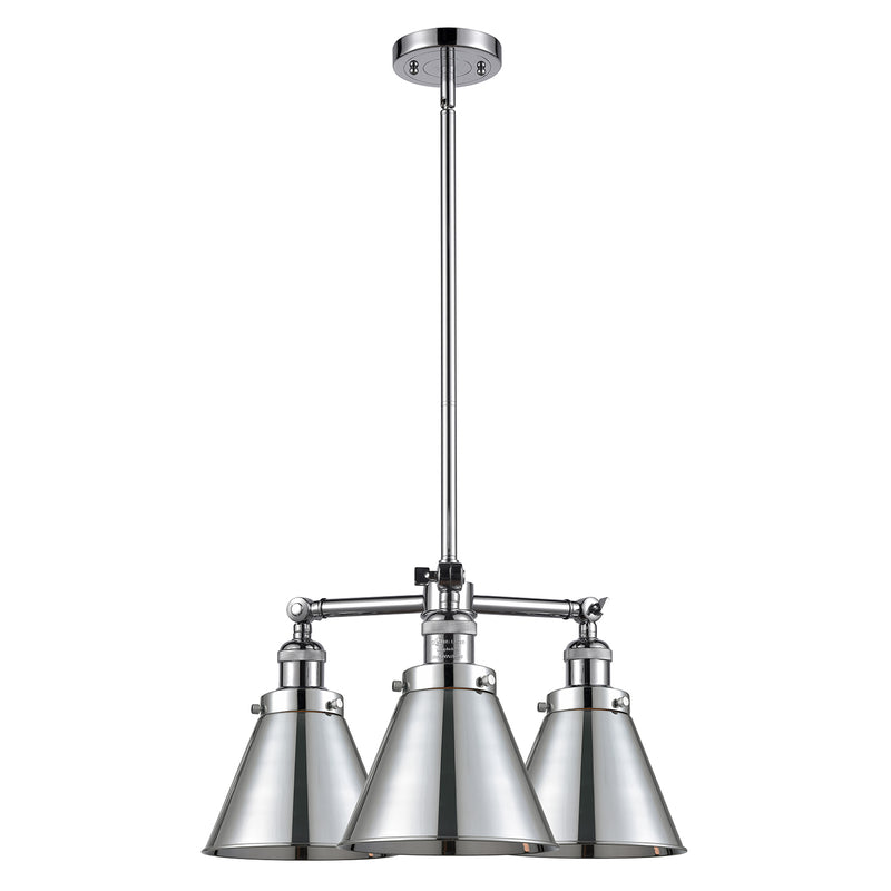 Appalachian Chandelier shown in the Polished Chrome finish with a Polished Chrome shade