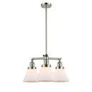 Cone Chandelier shown in the Polished Nickel finish with a Matte White shade