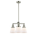 Cone Chandelier shown in the Polished Nickel finish with a Matte White shade