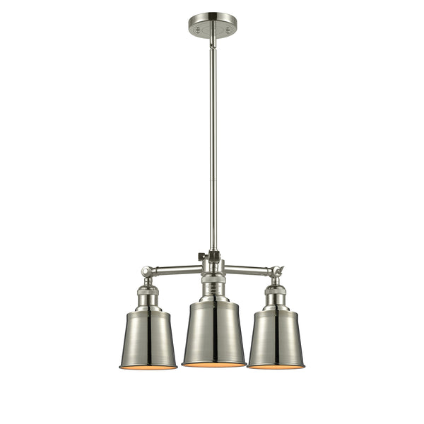 Addison Chandelier shown in the Polished Nickel finish with a Polished Nickel shade