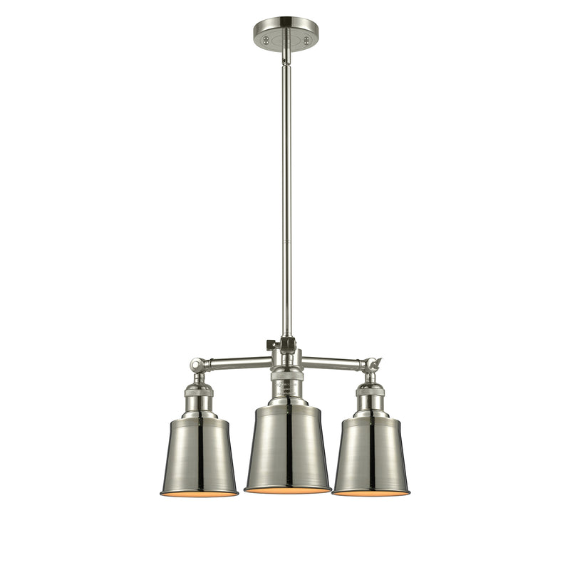 Addison Chandelier shown in the Polished Nickel finish with a Polished Nickel shade