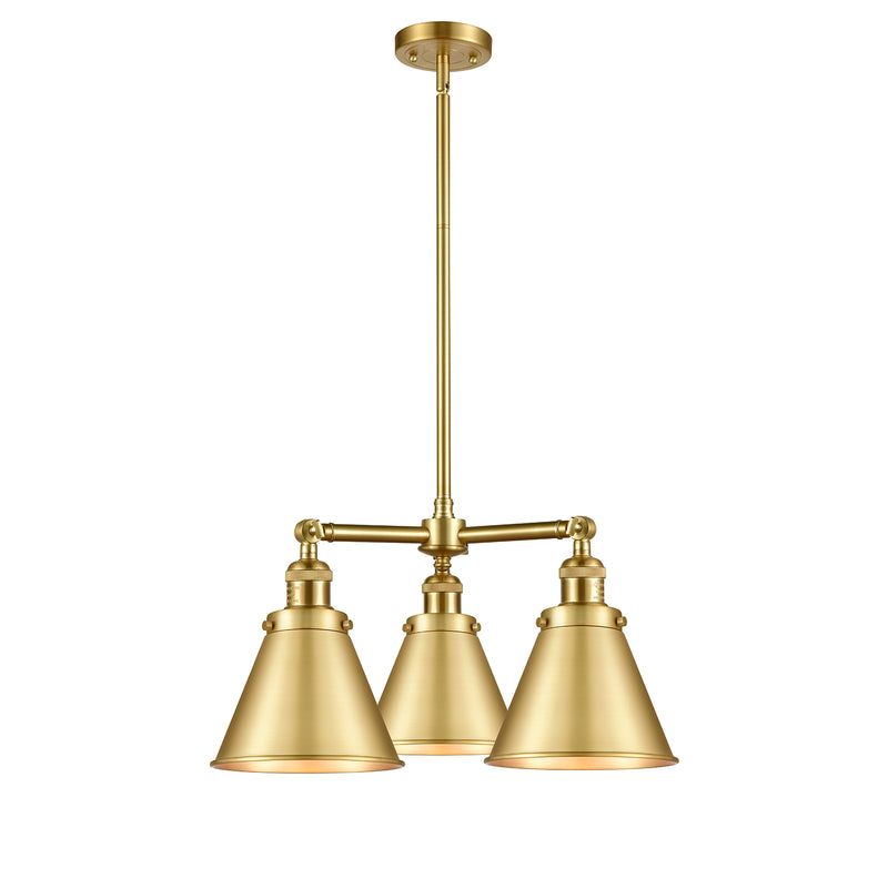 Appalachian Chandelier shown in the Satin Gold finish with a Satin Gold shade