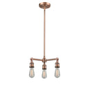 Bare Bulb Chandelier shown in the Antique Copper finish