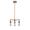 Bare Bulb Chandelier shown in the Antique Copper finish