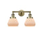 Fulton Bath Vanity Light shown in the Antique Brass finish with a Matte White shade