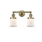 Canton Bath Vanity Light shown in the Antique Brass finish with a Matte White shade