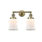 Canton Bath Vanity Light shown in the Antique Brass finish with a Matte White shade