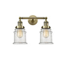Canton Bath Vanity Light shown in the Antique Brass finish with a Seedy shade
