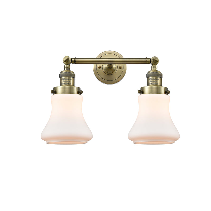 Bellmont Bath Vanity Light shown in the Antique Brass finish with a Matte White shade