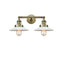Halophane Bath Vanity Light shown in the Antique Brass finish with a Matte White Halophane shade