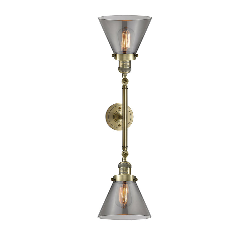 Innovations Lighting Large Cone 2 Light Bath Vanity Light Part Of The Franklin Restoration Collection 208-AB-G43