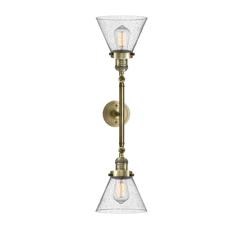 Innovations Lighting Large Cone 2 Light Bath Vanity Light Part Of The Franklin Restoration Collection 208-AB-G44