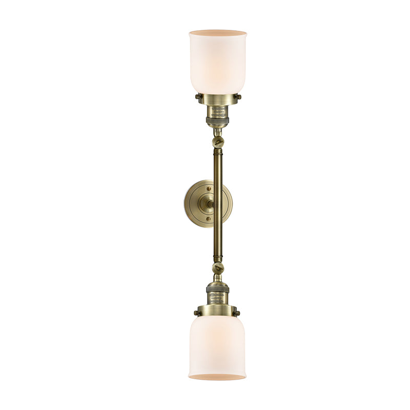 Innovations Lighting Small Bell 2 Light Bath Vanity Light Part Of The Franklin Restoration Collection 208-AB-G51-LED