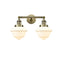 Oxford Bath Vanity Light shown in the Antique Brass finish with a Matte White shade