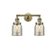 Bell Bath Vanity Light shown in the Antique Brass finish with a Silver Plated Mercury shade