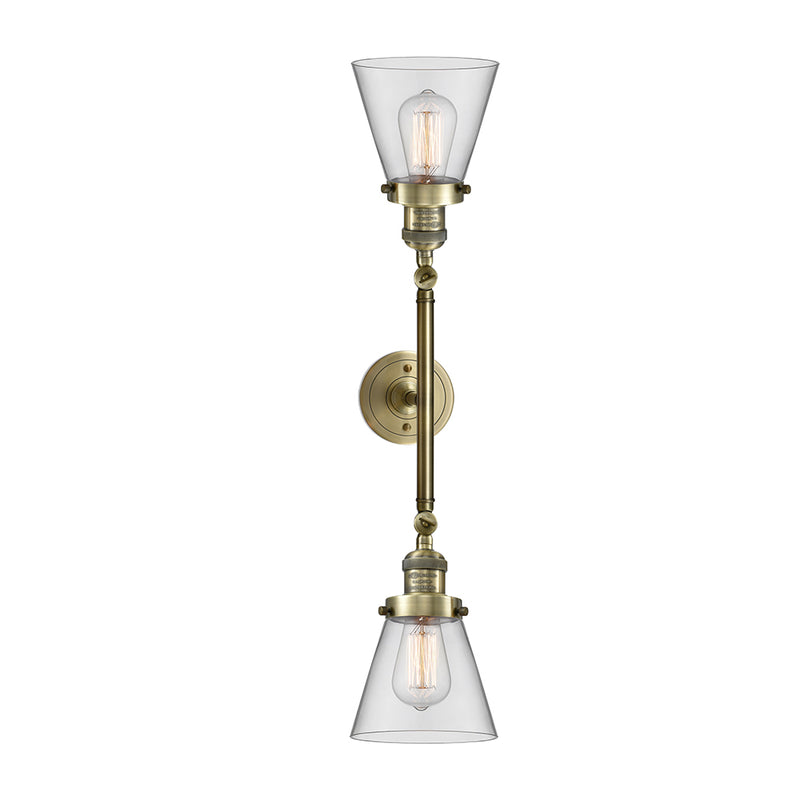 Innovations Lighting Small Cone 2 Light Bath Vanity Light Part Of The Franklin Restoration Collection 208-AB-G62-LED
