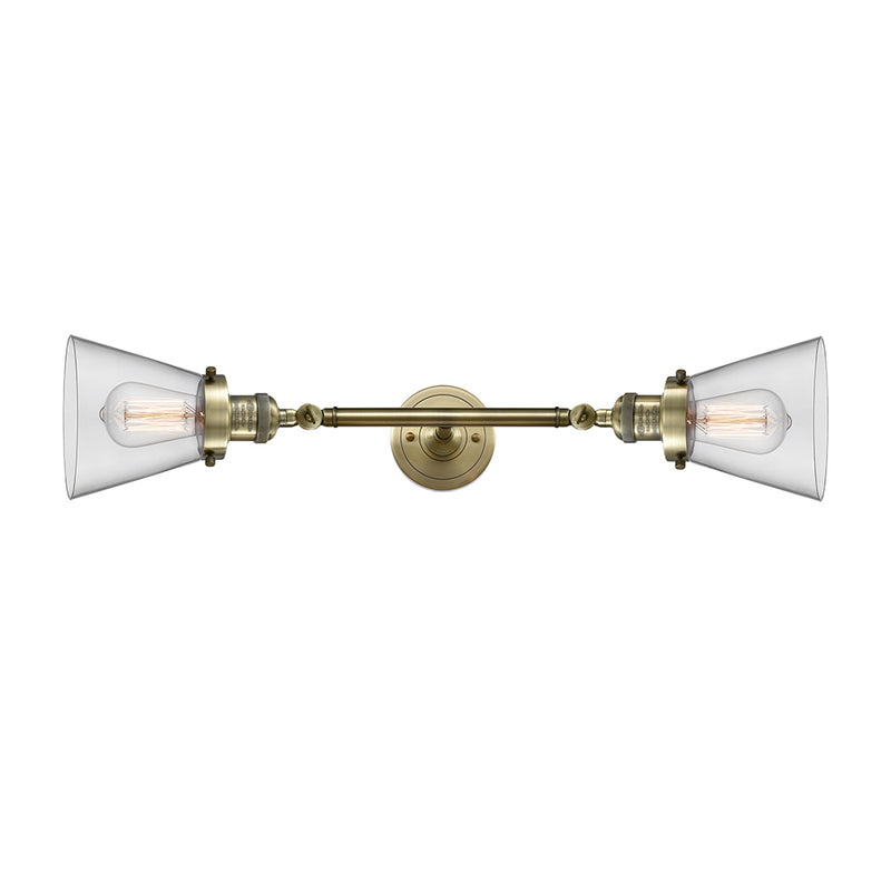 Innovations Lighting Small Cone 2 Light Bath Vanity Light Part Of The Franklin Restoration Collection 208-AB-G62