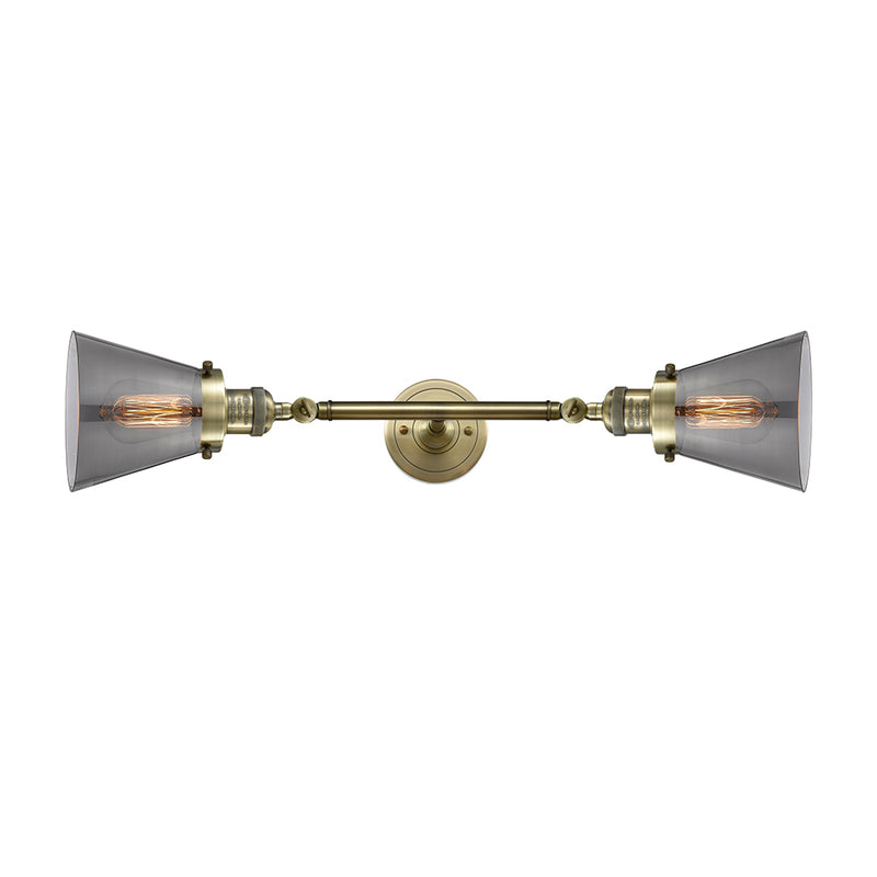 Innovations Lighting Small Cone 2 Light Bath Vanity Light Part Of The Franklin Restoration Collection 208-AB-G63