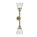 Innovations Lighting Small Cone 2 Light Bath Vanity Light Part Of The Franklin Restoration Collection 208-AB-G64
