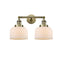 Bell Bath Vanity Light shown in the Antique Brass finish with a Matte White shade