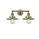 Railroad Bath Vanity Light shown in the Antique Brass finish with a Antique Brass shade