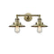 Railroad Bath Vanity Light shown in the Antique Brass finish with a Antique Brass shade