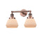 Fulton Bath Vanity Light shown in the Antique Copper finish with a Matte White shade