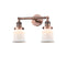 Canton Bath Vanity Light shown in the Antique Copper finish with a Matte White shade