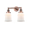 Canton Bath Vanity Light shown in the Antique Copper finish with a Matte White shade